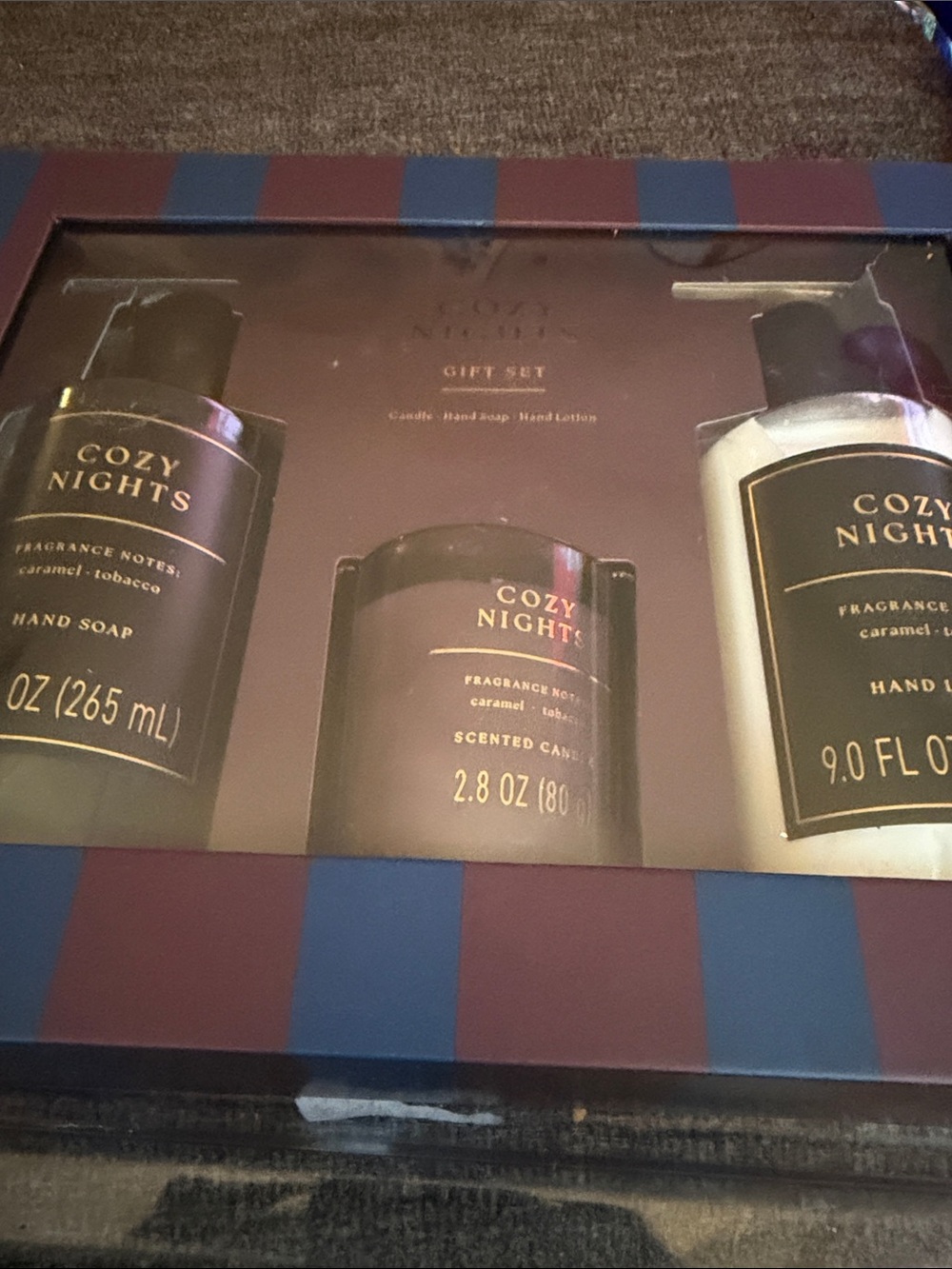 Gift Set - Hand Soap, Hand Lotion & Candle (Brown/Black)